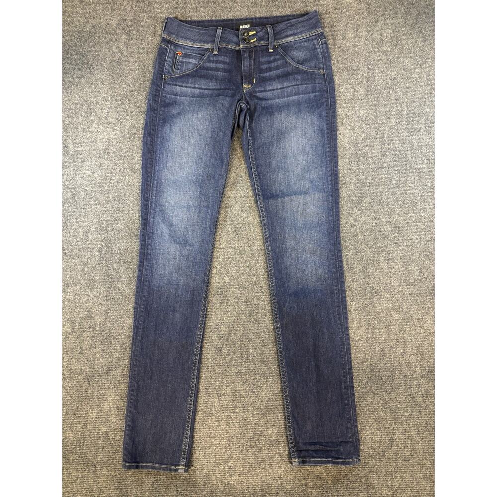 HUDSON Womens Collin Flap Skinny Jeans Denim Pants Dark Wash Sz 27